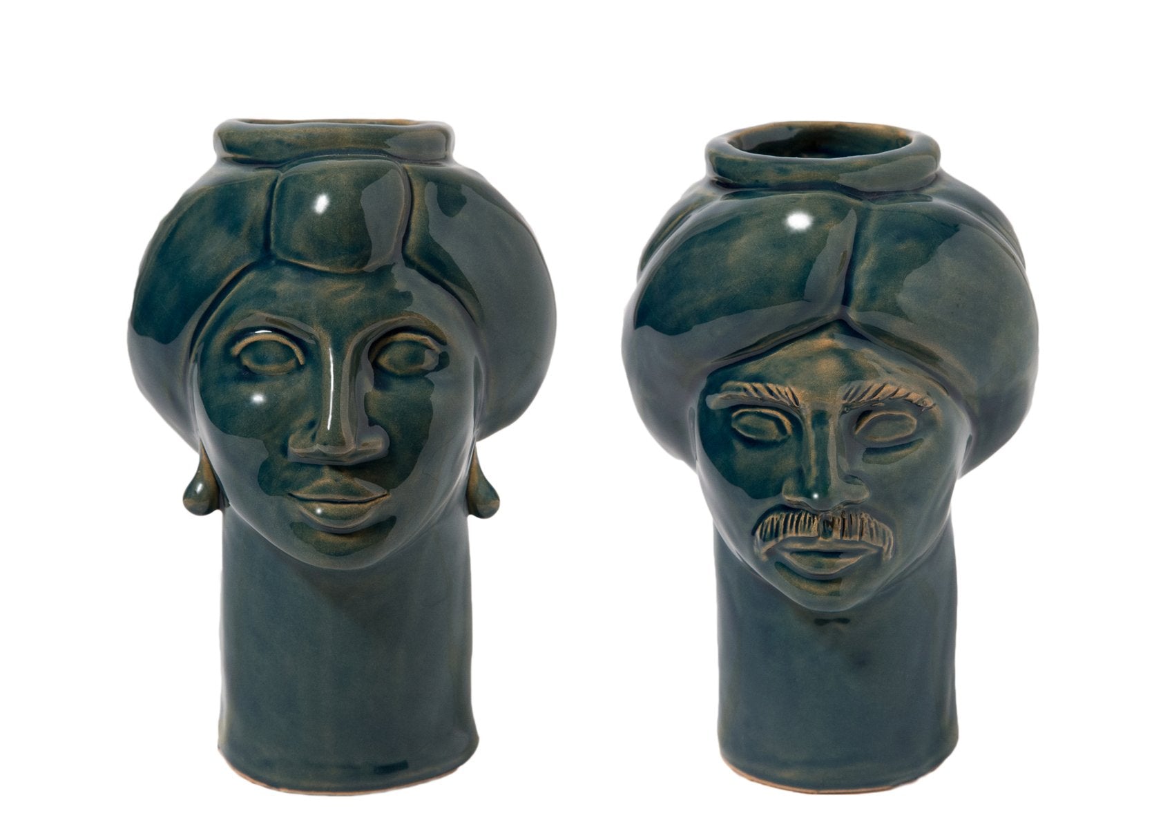 Solimano & Roxelana Figures, Small • Blue Tindari from Crita Ceramiche, Set of 2