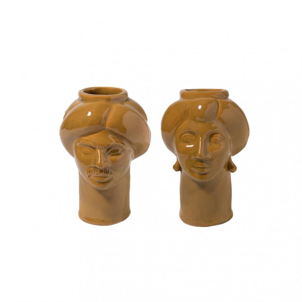 Solimano & Roxelana Figures, Small • Sabbia Falconara from Crita Ceramiche, Set of 2