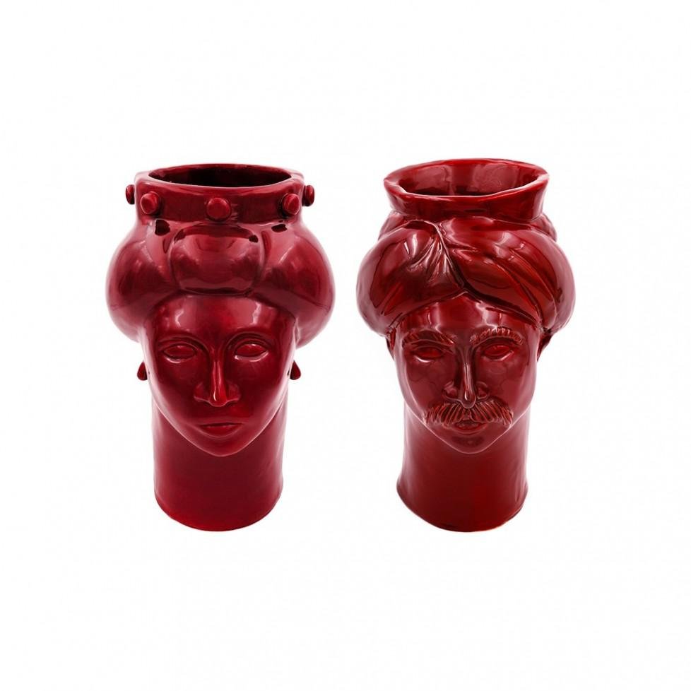 Solimano & Roxelana M Figures • Red Etna from Crita Ceramiche, Set of 2