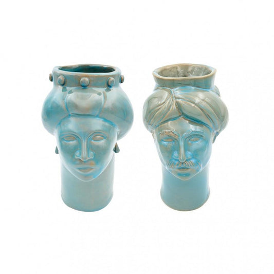 Solimano & Roxelana M Figures • Turquoise Favignana from Crita Ceramiche, Set of 2