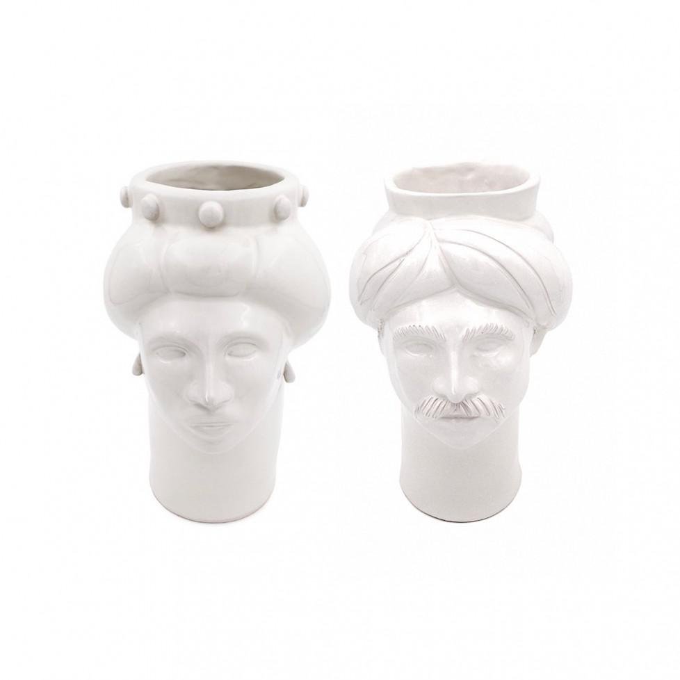 Solimano & Roxelana M Figures • White Madonie from Crita Ceramiche, Set of 2