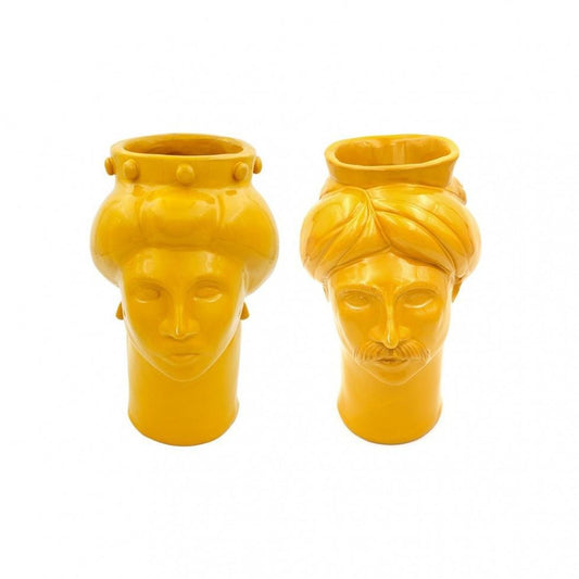 Solimano & Roxelana M Figures • Yellow Serradifalco from Crita Ceramiche, Set of 2