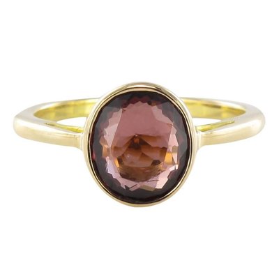 Solitaire Rhodolite Garnet Ring-OLU-896341