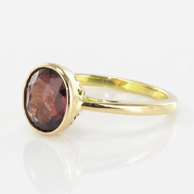 Solitaire Rhodolite Garnet Ring-OLU-896341