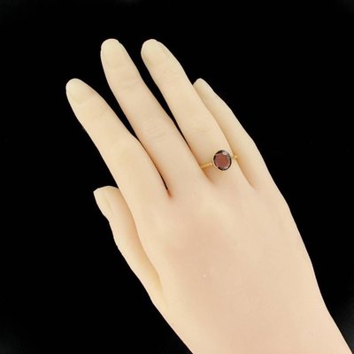 Solitaire Rhodolite Garnet Ring-OLU-896341