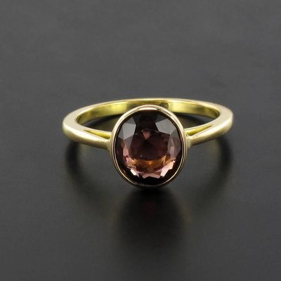 Solitaire Rhodolite Garnet Ring-OLU-896341