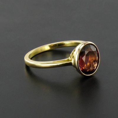 Solitaire Rhodolite Garnet Ring-OLU-896341