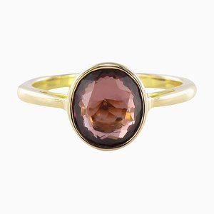 Solitaire Rhodolite Garnet Ring-OLU-896341