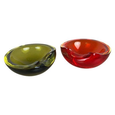 Sommerso Murano Glass Shell Bowl from Cenedese Vetri, 1960s, Set of 2-QZ-1149901