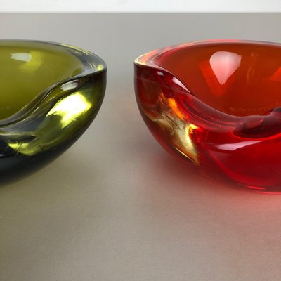 Sommerso Murano Glass Shell Bowl from Cenedese Vetri, 1960s, Set of 2-QZ-1149901