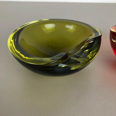 Sommerso Murano Glass Shell Bowl from Cenedese Vetri, 1960s, Set of 2-QZ-1149901