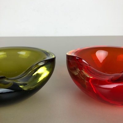 Sommerso Murano Glass Shell Bowl from Cenedese Vetri, 1960s, Set of 2-QZ-1149901