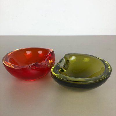 Sommerso Murano Glass Shell Bowl from Cenedese Vetri, 1960s, Set of 2-QZ-1149901