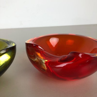 Sommerso Murano Glass Shell Bowl from Cenedese Vetri, 1960s, Set of 2-QZ-1149901