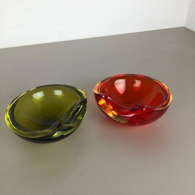 Sommerso Murano Glass Shell Bowl from Cenedese Vetri, 1960s, Set of 2-QZ-1149901