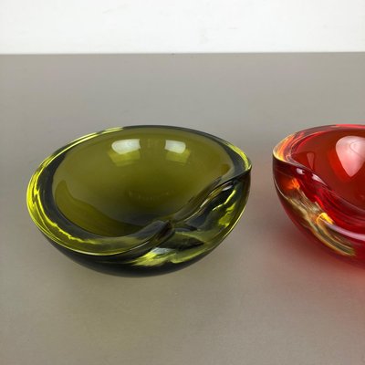 Sommerso Murano Glass Shell Bowl from Cenedese Vetri, 1960s, Set of 2-QZ-1149901