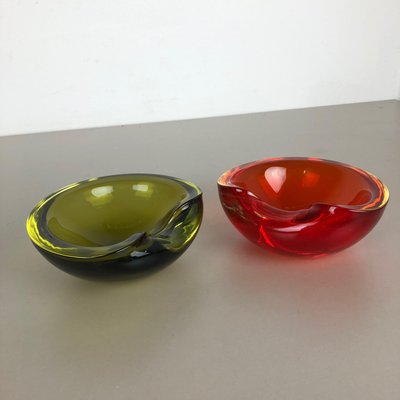 Sommerso Murano Glass Shell Bowl from Cenedese Vetri, 1960s, Set of 2-QZ-1149901