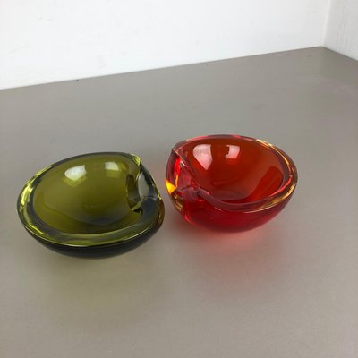 Sommerso Murano Glass Shell Bowl from Cenedese Vetri, 1960s, Set of 2-QZ-1149901