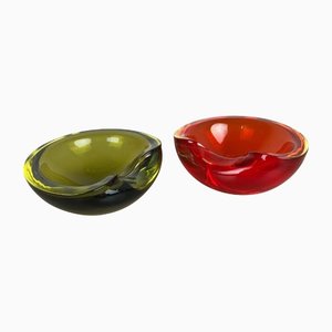 Sommerso Murano Glass Shell Bowl from Cenedese Vetri, 1960s, Set of 2-QZ-1149901