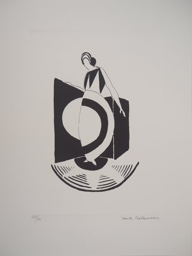 Sonia Delaunay, Art Deco Graphic Dress, Lithograph