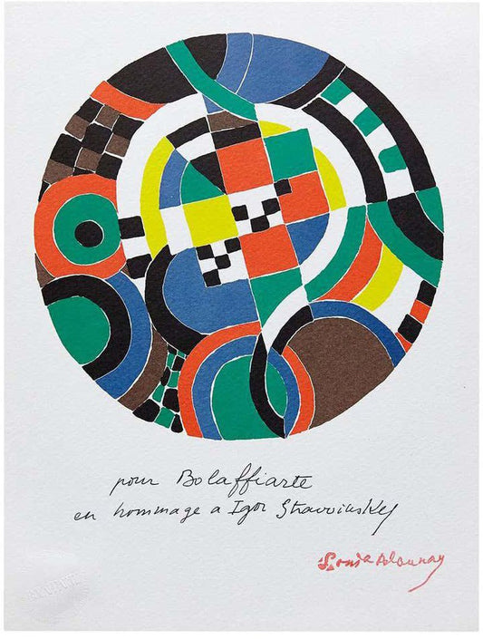 Sonia Delaunay, Geometric Abstraction, Red, Green, Blue, Yellow, 1979, Photolithography