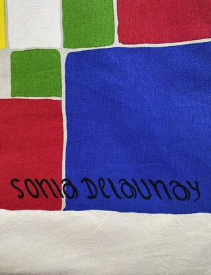 Sonia Delaunay, Polychrome de Carrés, 1970s, Screen Print on Fabric-RJQ-1722361