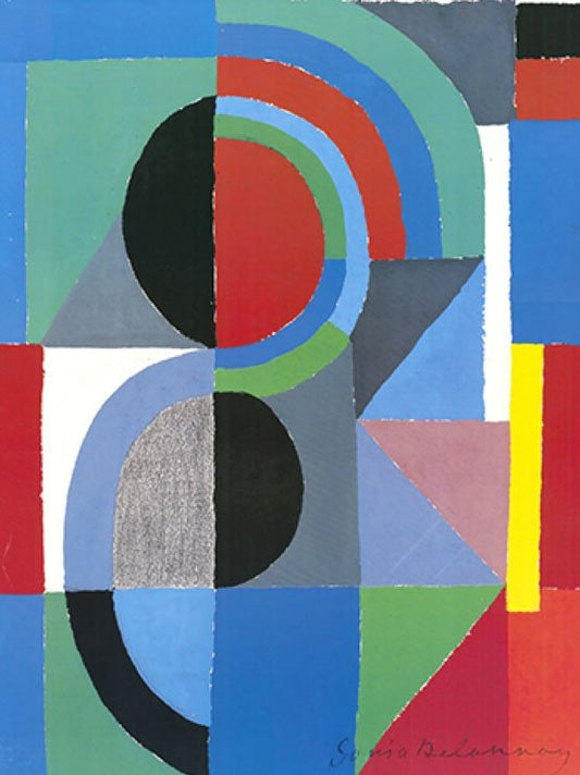 Sonia Delaunay, Quarter, 1970s, Print