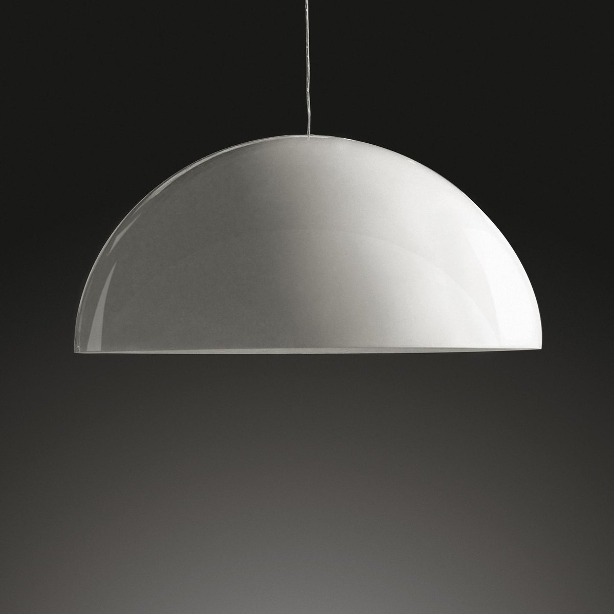 Sonora 493 Painted White Suspension Lamp by Vico Magistretti for Oluce