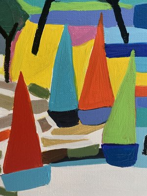 Sophie Petetin, Noirmoutiers, Mon Ete Plage des Dames, 2022, Mixed Media Painting-ZHZ-1753081