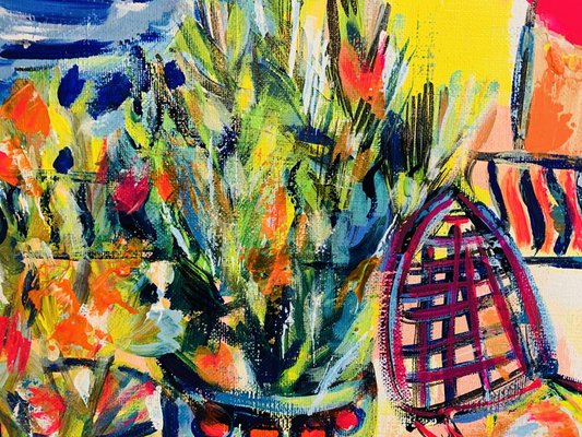 Sophie Petetin, Saint Tropez, Le Sud a Ma Fenetre, 2022, Mixed Media-ZHZ-1753272