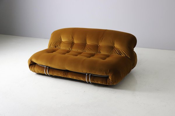 Soriana Sofas in Pierre Frey Velvet by Afra & Tobia Scarpa for Cassina, 1970s-DXL-1680623