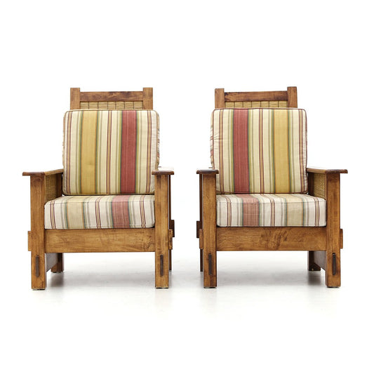 South African Colonial Armchairs in Wood & Straw, 1980s , Set of 2