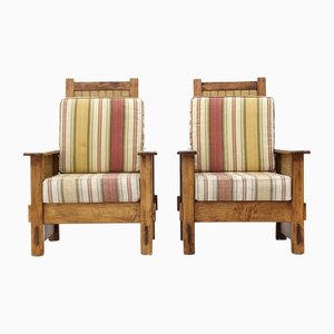 South African Colonial Armchairs in Wood & Straw, 1980s , Set of 2-EZ-1330791