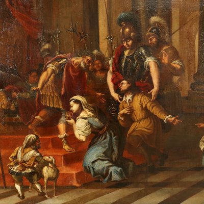 South Italian Artist, Historical Scene, 1600s-1700s, Oil on Canvas-VMM-2033287