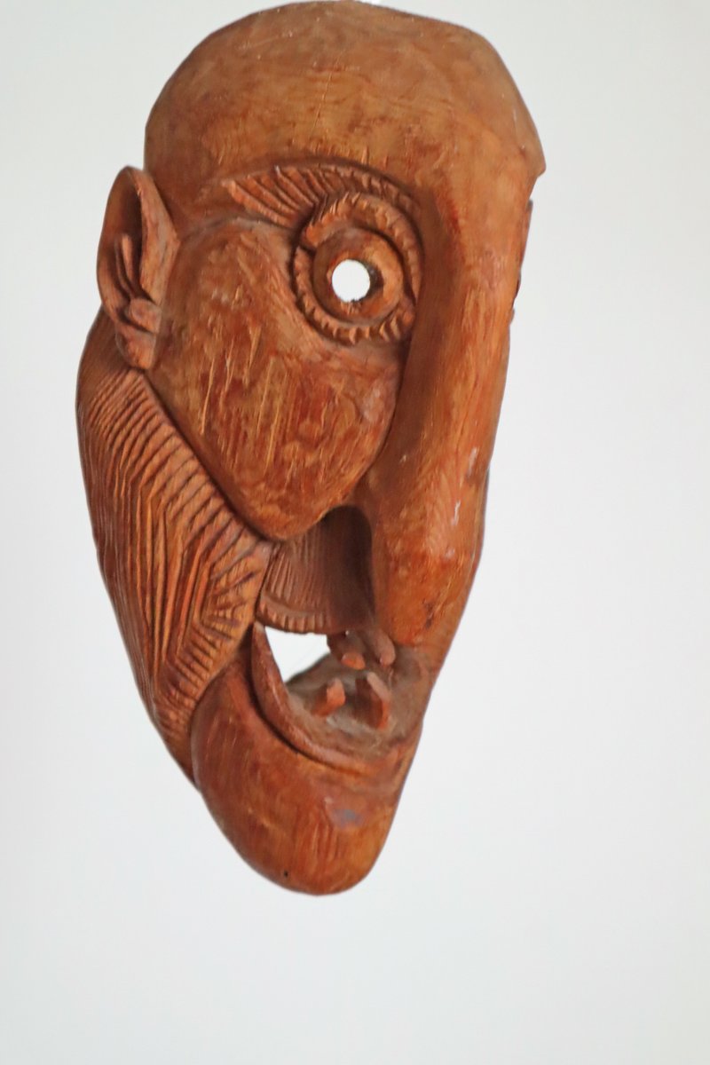 South Tyrolean Wooden Mask Grimace, 1960s