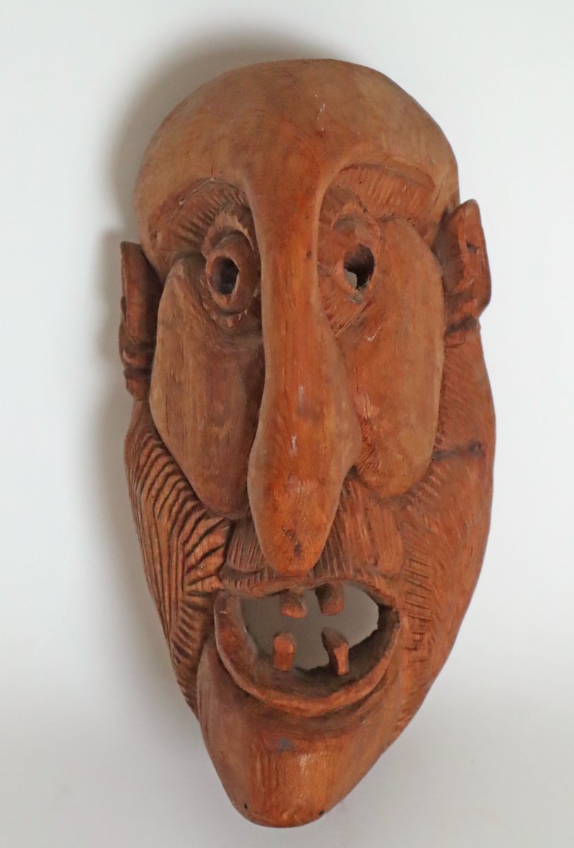 South Tyrolean Wooden Mask Grimace, 1960s