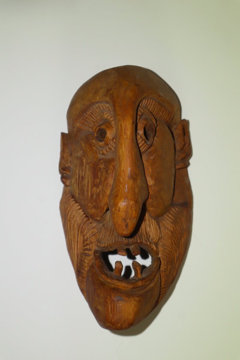 South Tyrolean Wooden Mask Grimace, 1960s