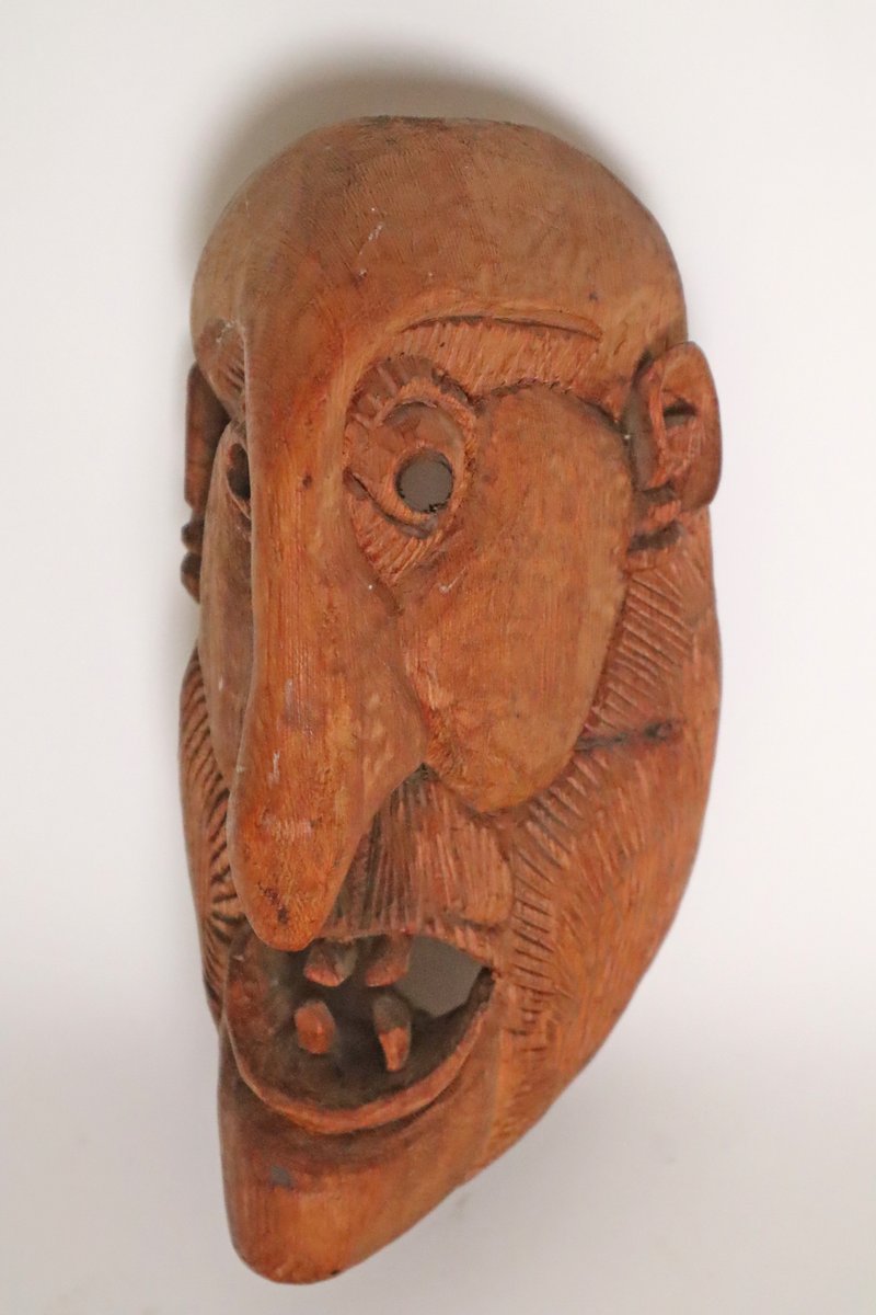 South Tyrolean Wooden Mask Grimace, 1960s