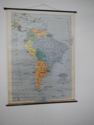 Southern America Map from IGDA Officine grafiche Novara, 1975-WWQ-1344235