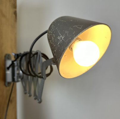 Soviet Industrial Grey Scissor Wall Lamp, 1960s-CGF-1726171