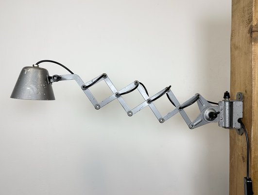 Soviet Industrial Grey Scissor Wall Lamp, 1960s-CGF-1726171