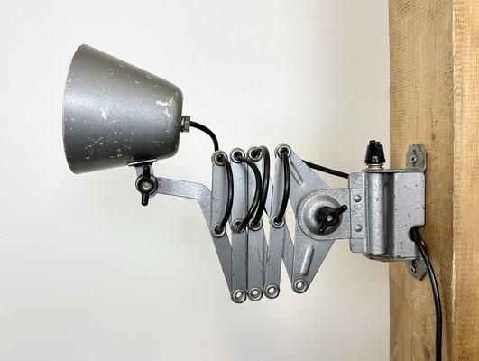 Soviet Industrial Grey Scissor Wall Lamp, 1960s-CGF-1726171