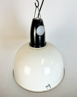 Soviet Industrial White Enamel Pendant Lamp, 1960s-CGF-1756843