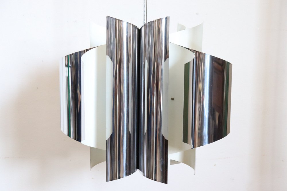 Space Age 6-Light Chandelier in Steel, 1970s