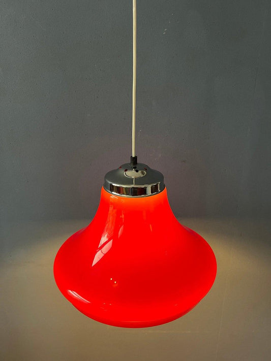 Space Age Acrylic Glass and Chrome Top Pendant Lamp