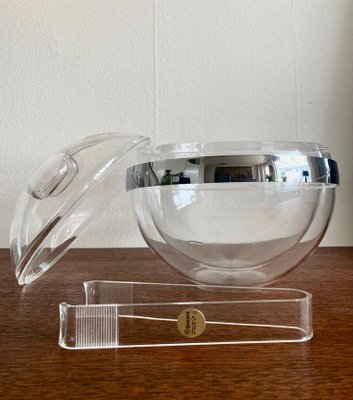 Space Age Acrylic Glass Ice Bucket Stella by Paolo Tilche for Guzzini, 1970s-LL-1309790