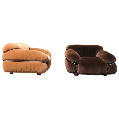 Space Age Alpaca Velvet Lounge Chair by Gianfranco Frattini for Cassina, 1972-RPH-694936