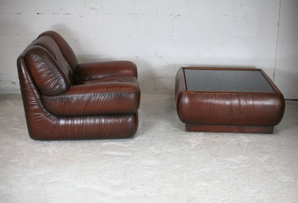 Space Age Armchair and Coffee Table, Italy, 1970s, Set of 2-MAO-1131540