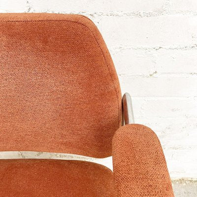 Space Age Armchair in Coral Chenille, 1970s-CQZ-967218