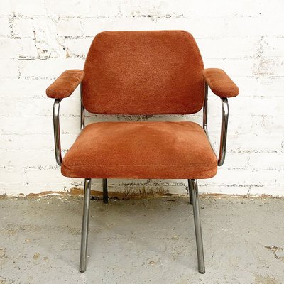 Space Age Armchair in Coral Chenille, 1970s-CQZ-967218